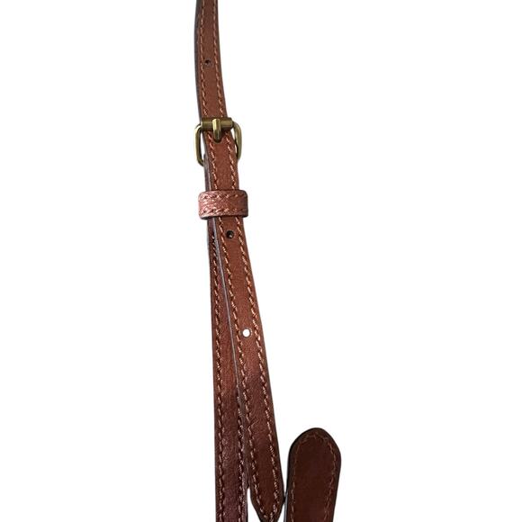 FRYE Crossbody Leather Purse Melissa Brown Double Zip Fold Over Flap - Picture 8 of 10